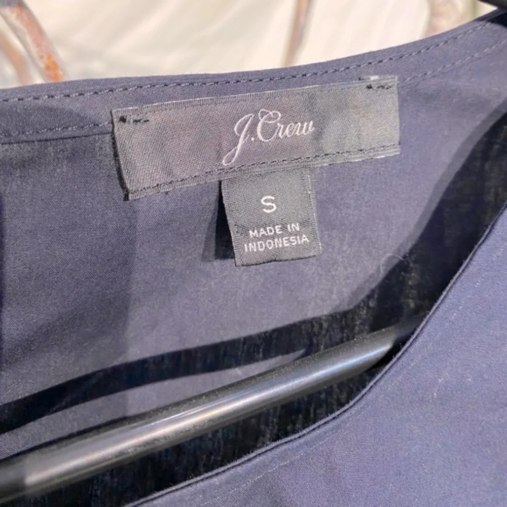 J.Crew navy top with ruffle trim - Picture 6 of 9